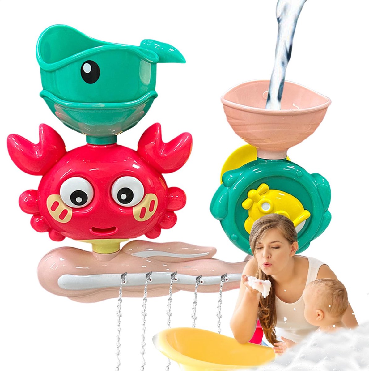 Badspeelgoed voor kinderen van 1-3 jaar - waterspeelgoed vanaf 1 jaar, badspeelgoed & buitenspeelgoed, educatief speelgoed, cadeau voor jongens en meisjes, baby's, verjaardagscadeau, buitenspeelgoed