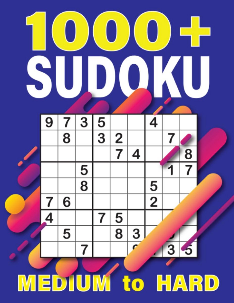 1000+ Sudoku Puzzels voor Volwassenen - Gemiddeld tot Moeilijk met Oplossingen