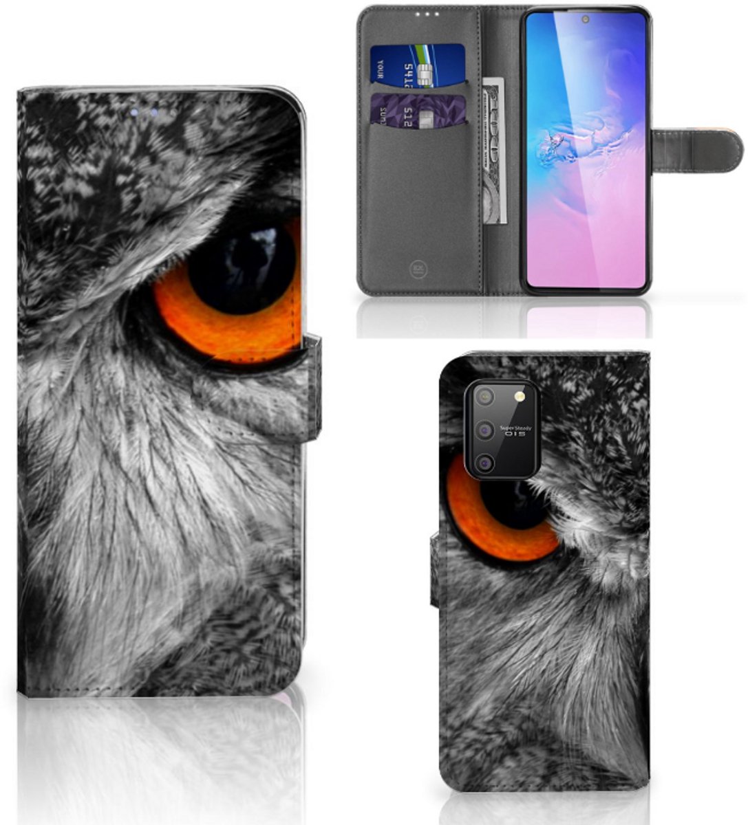 Samsung S10 Lite Telefoonhoesje met Pasjes Uil