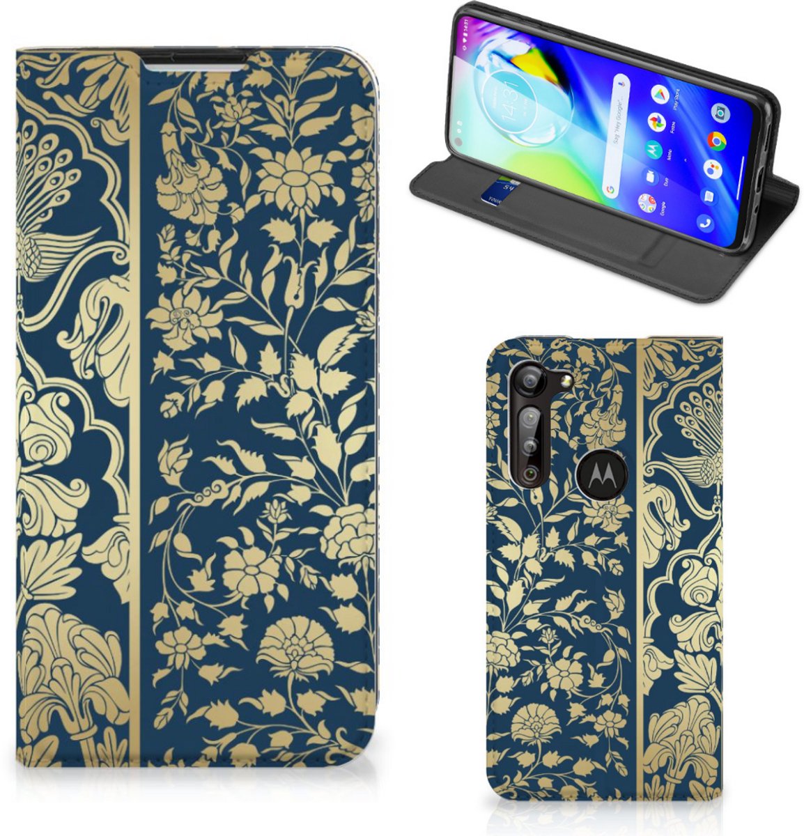 Motorola Moto G8 Power Smart Cover Beige Flowers