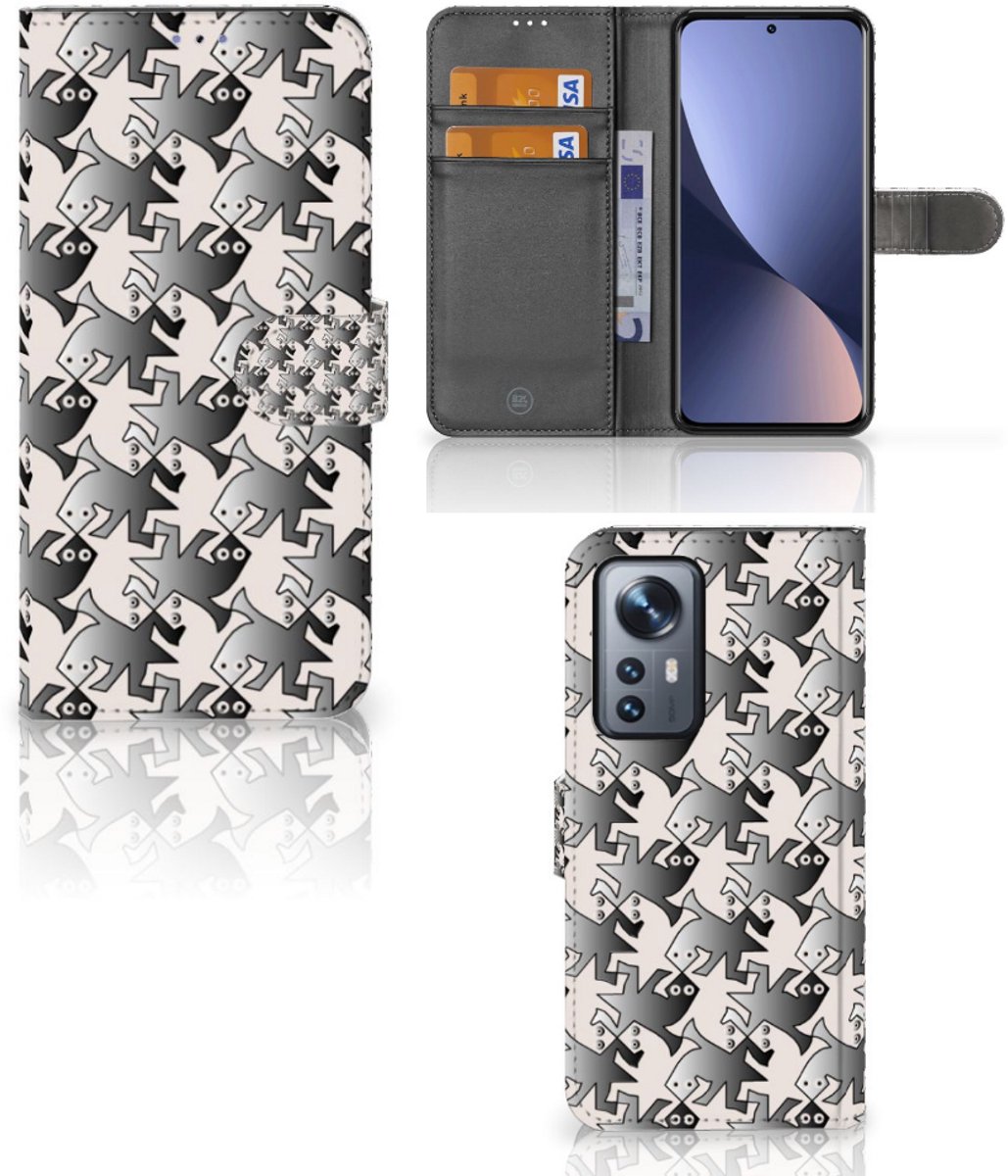 Xiaomi 12 Pro Telefoonhoesje met Pasjes Salamander Grey
