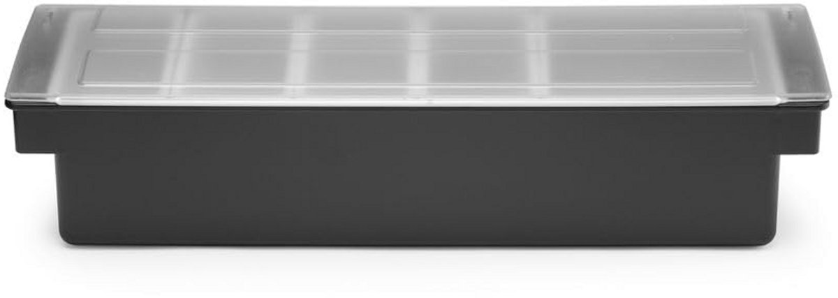Ingrediëntenhouder met transparant deksel en 5 containers voor horeca
