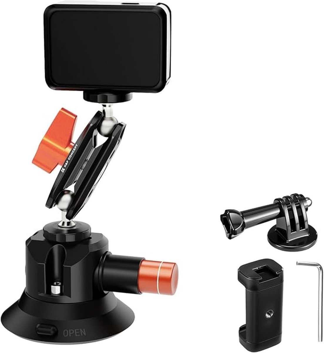 3 inch zuignap montage met flexibele arm voor camera's en smartphones