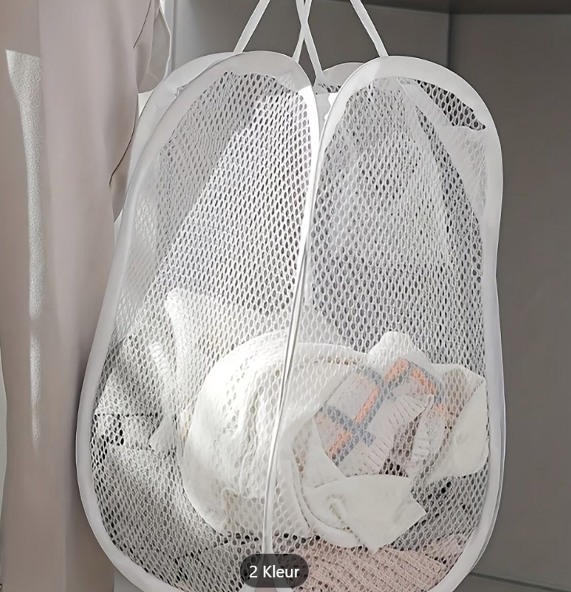 Opvouwbare Wasmand met Hoog Capaciteit en Handvat - Wit