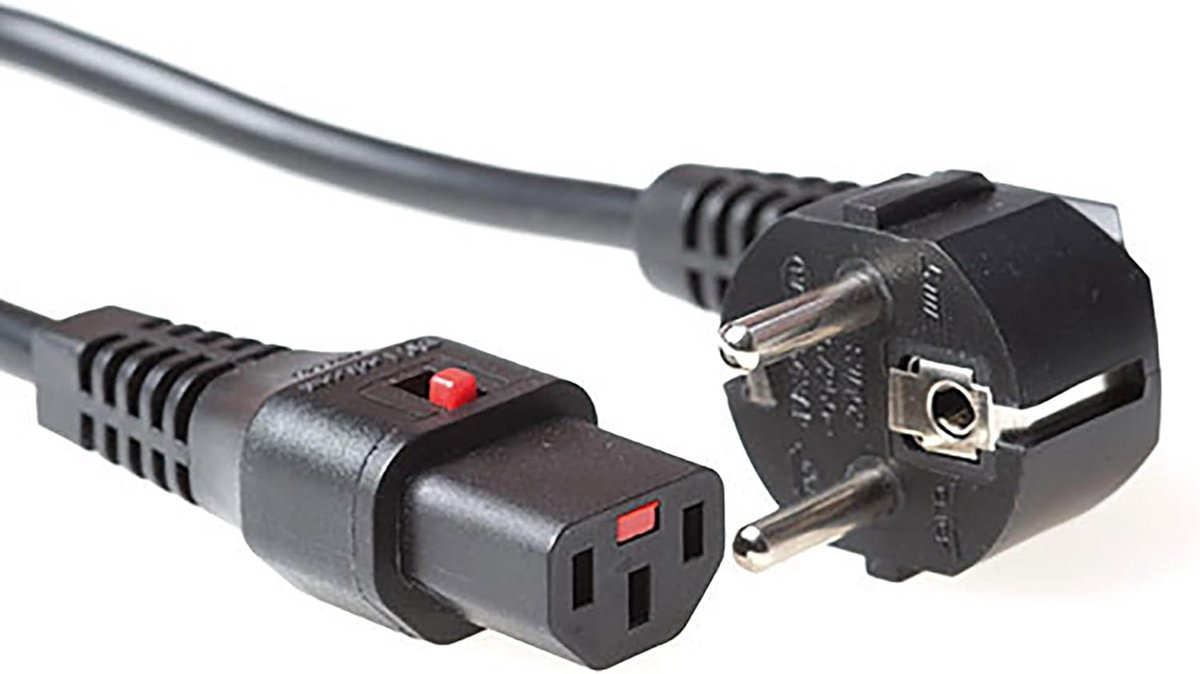 Vergrendelbare C13 Stroomkabel 1 Meter - C13 naar Stekker voor Servers en Netwerkapparatuur