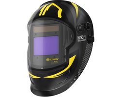 Casque de soudage DeMoi | Casque de soudage Noir/Jaune | Dimmable | Lentille True Color | Auto-obscurcissant | DIN 5-9 et 9-13