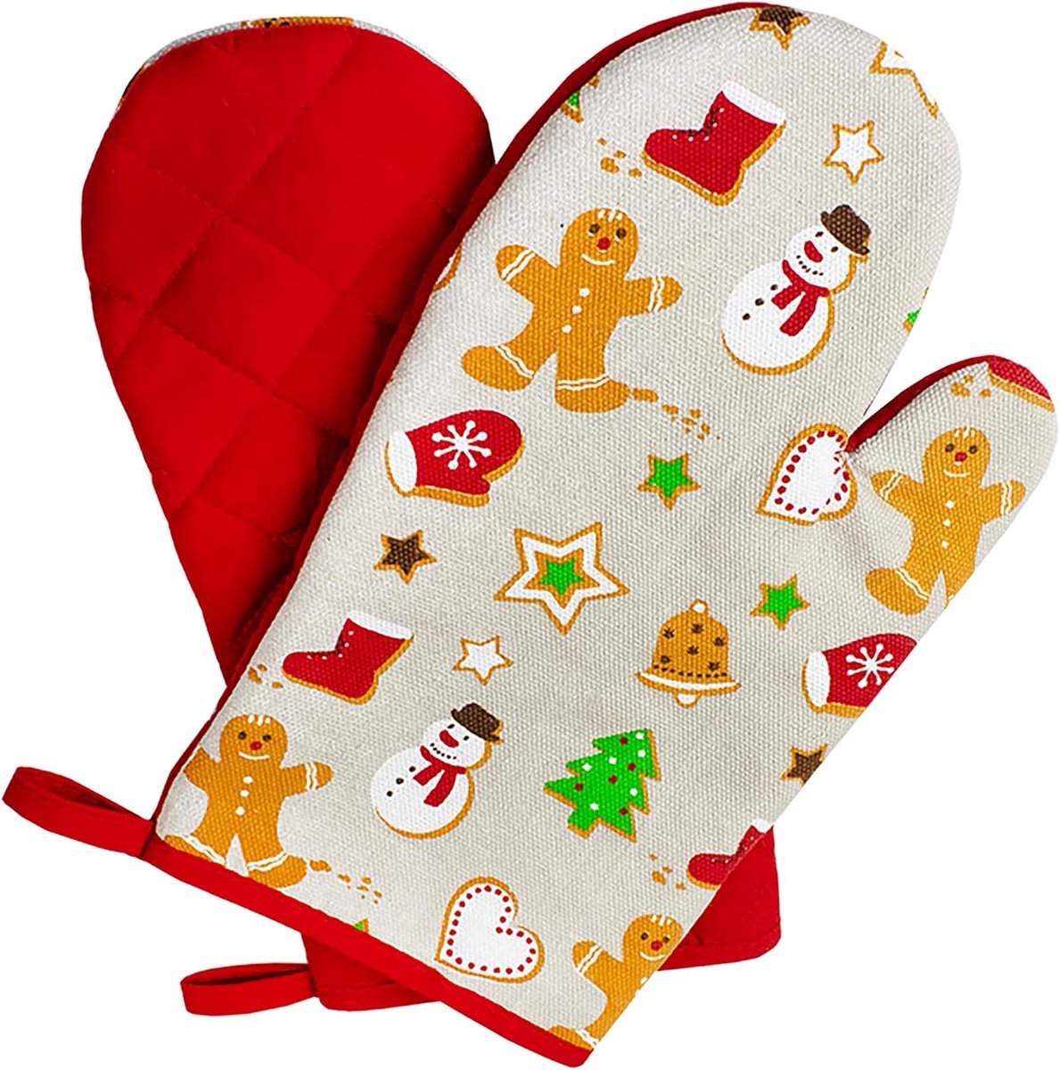Hittebestendige ovenwanten met kerstdesign tot 250 °C