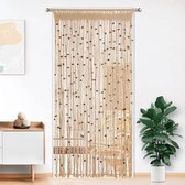 Geweven deurgordijn - Deurgordijn - vliegengordijn - Vliegenwerend gordijn - Bohemian stijl - Woondecoratie - Geschikt voor deuropeningen - 90*200 cm - Polyester-katoen - Khaki