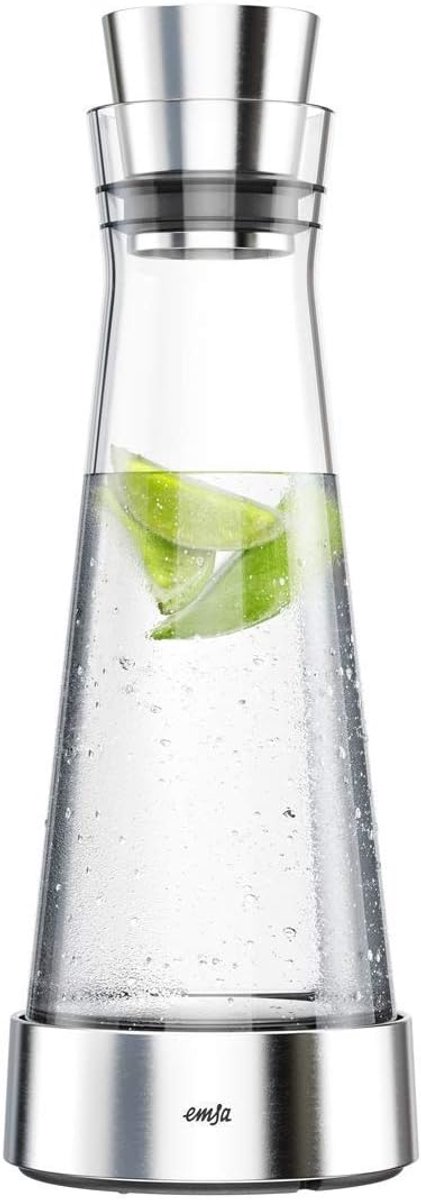 Glazen Karaf met Koelelement (1 Liter) - Druppelvrij Schenken en Langdurig Koel Genot