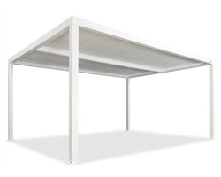 Terrasoverkapping PURPLE LEAF Pergola Met Lamellendak – 0-90 ° Verstelbaar – Wind en Weerbestendig – Stevig Aluminiumframe