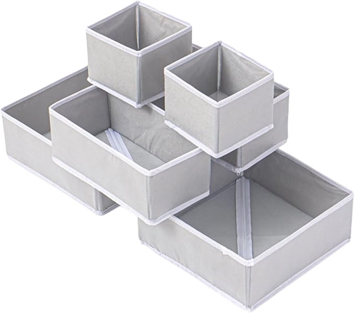 Opbergdozen - 12 Stucks - Pak Stoffen Opbergkubussen - Opvouwbare Opbergkubus met Handvat Opbergen En Organiseren - Cube Storage Boxes - Fabric Storage Cubes - Grijs