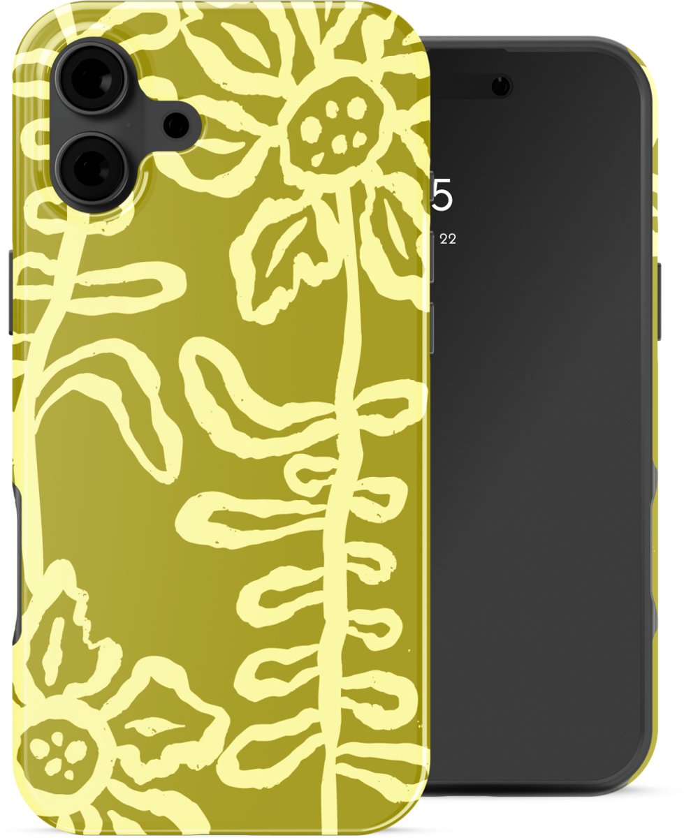 Selencia Hoesje - Geschikt voor Apple iPhone 16 - Backcover - Chalky Bloom