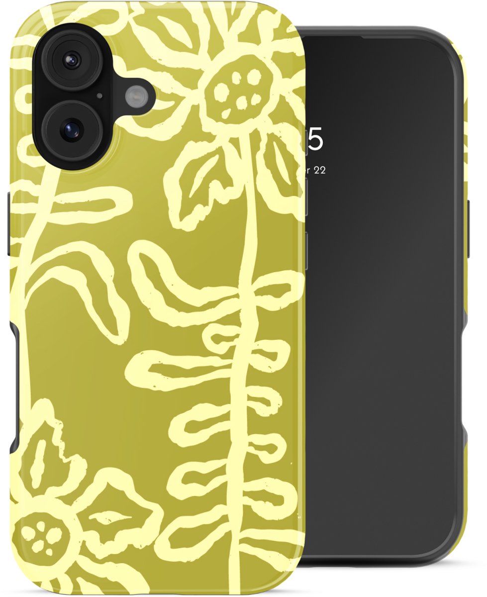 Selencia Hoesje - Geschikt voor Apple iPhone 17 - Backcover - Chalky Bloom