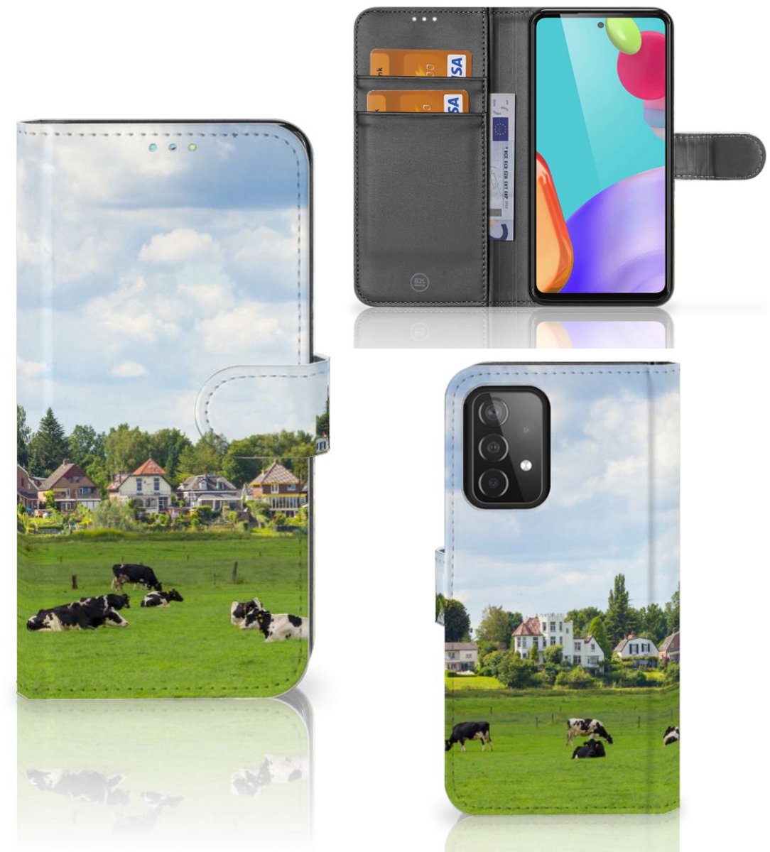Samsung Galaxy A52 Telefoonhoesje met Pasjes Koeien