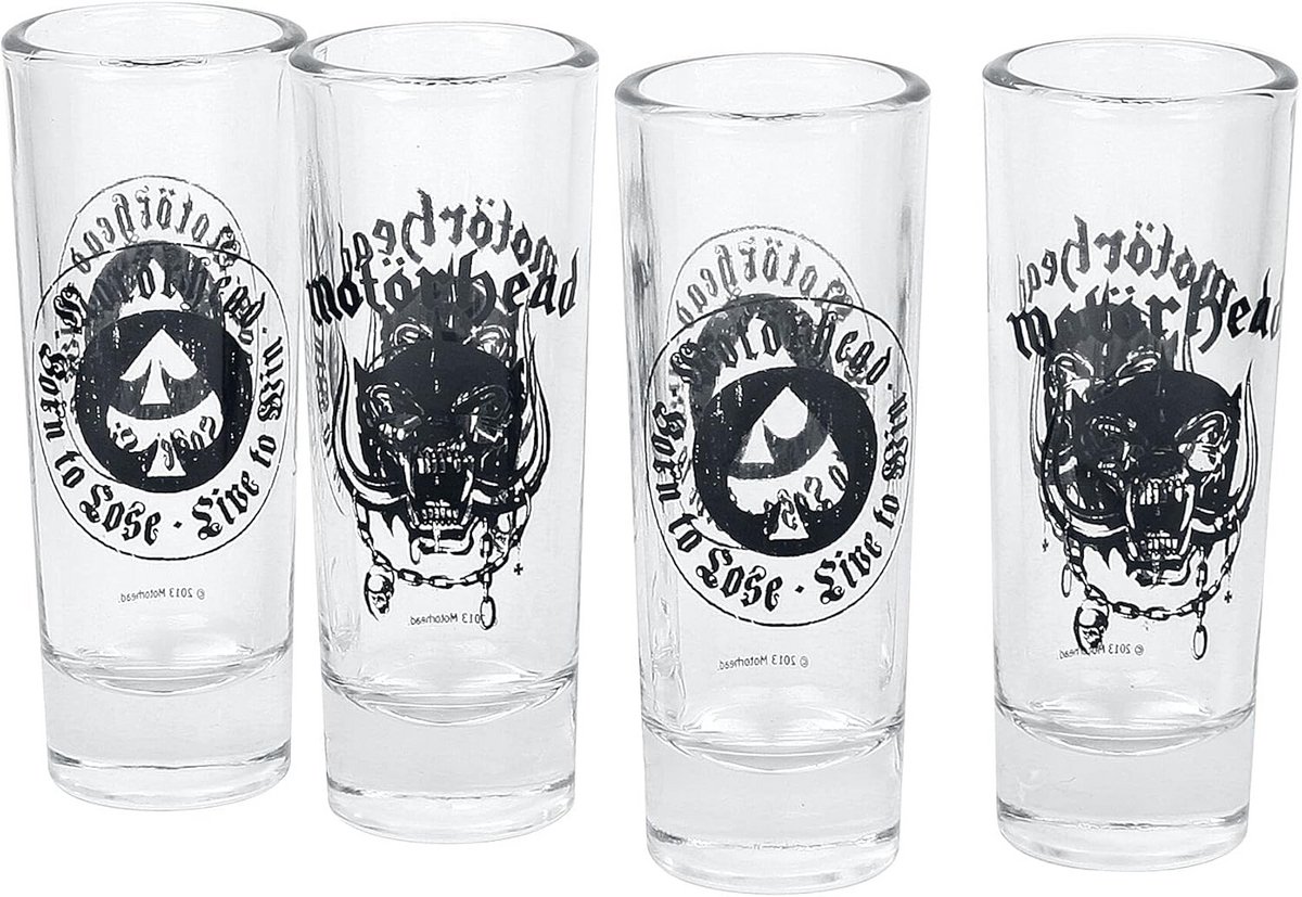 Set van 4 Shotglazen met Logo van een Bekende Rockband