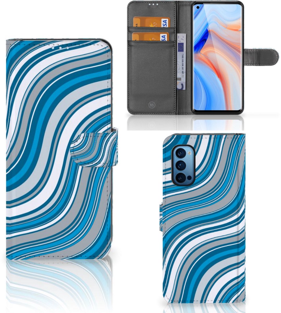 OPPO Reno 4 Pro 5G Telefoon Hoesje Waves Blue