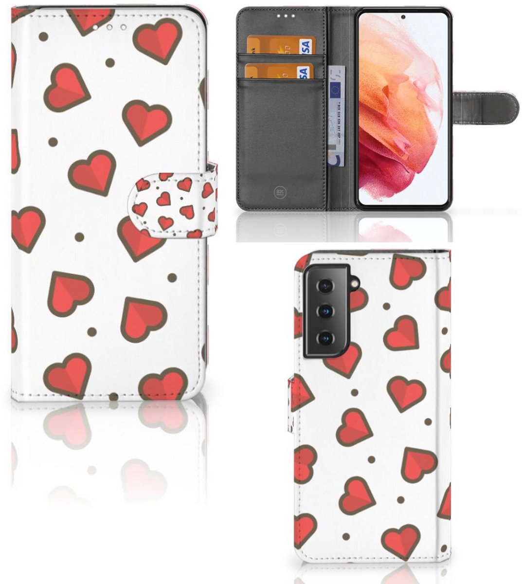 Samsung Galaxy S21 Telefoon Hoesje Hearts