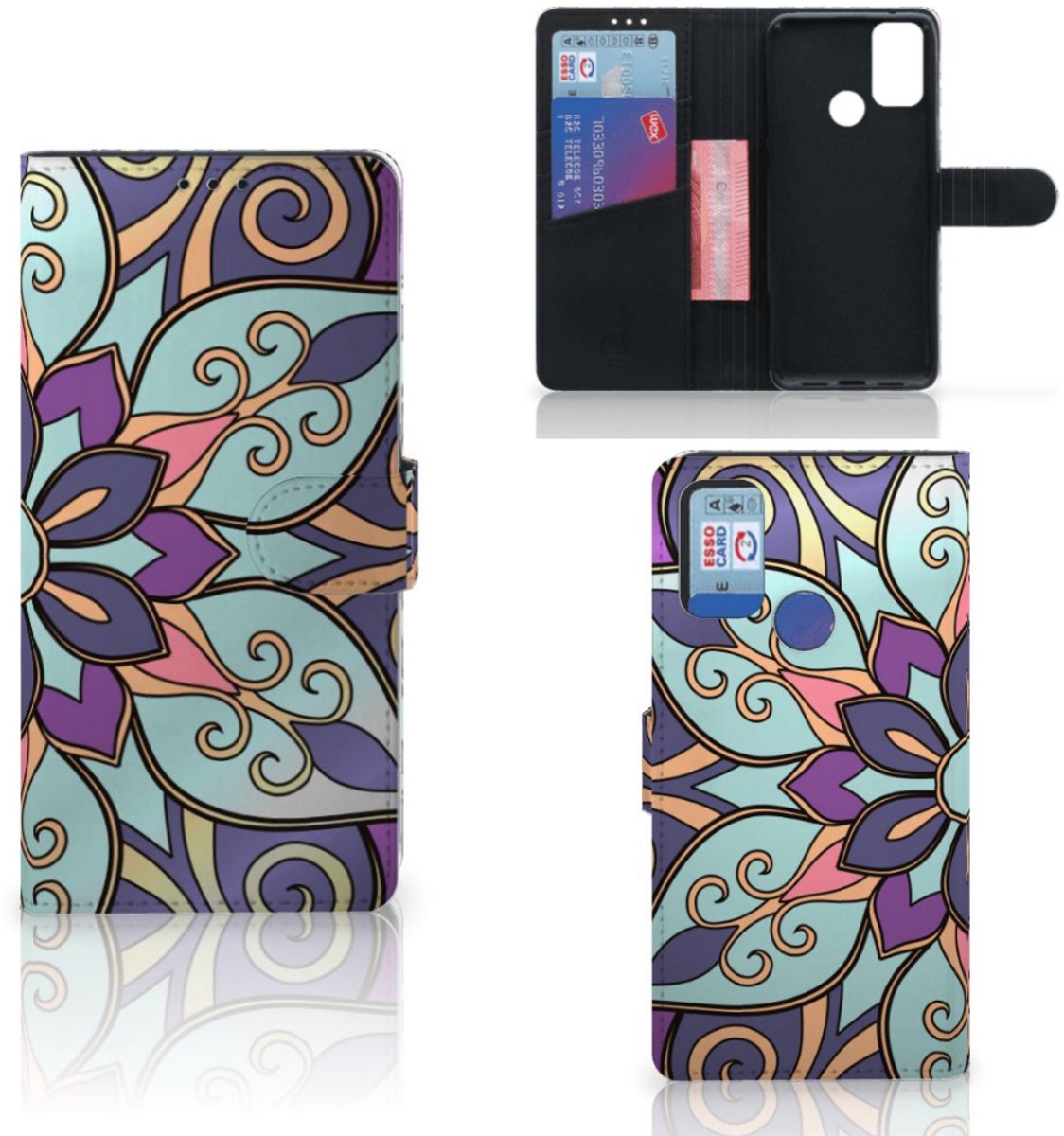 Alcatel 1S (2021) Hoesje Purple Flower