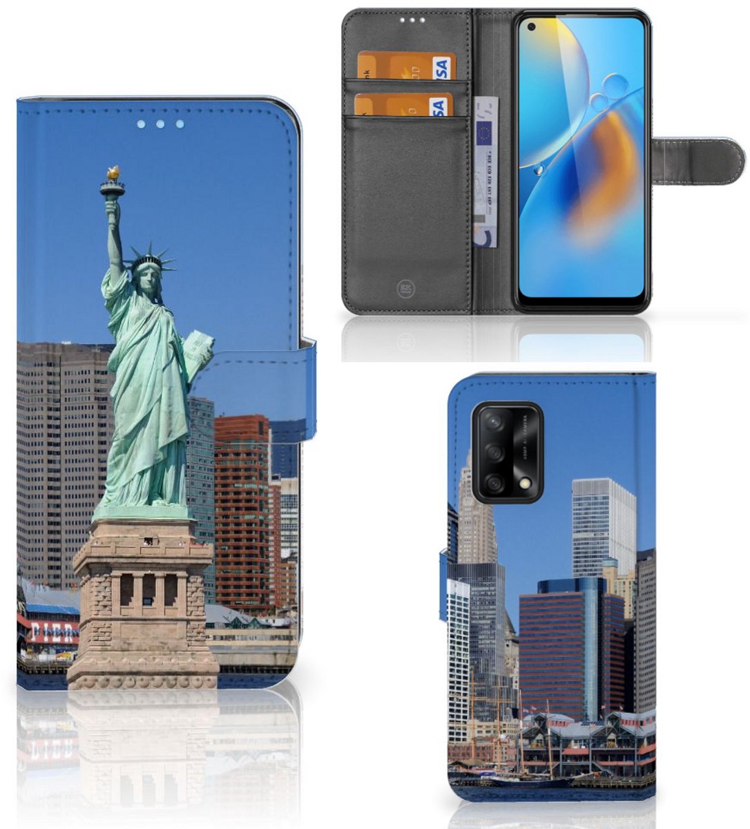 OPPO A74 4G Flip Cover Vrijheidsbeeld