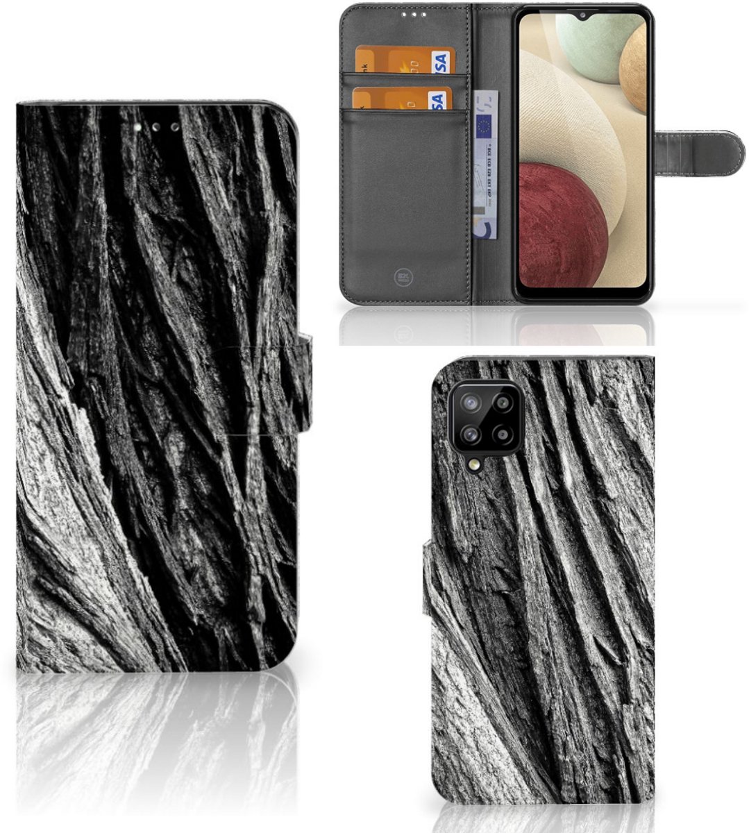 Book Style Case Samsung Galaxy A12 Boomschors Grijs