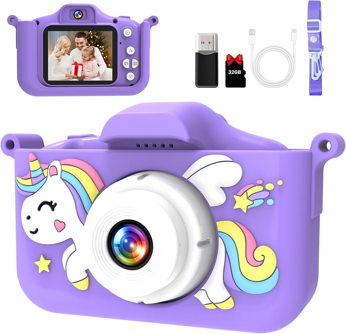Digitale Kindercamera met 2,0” Display - HD (1080P), Schokbestendig, Geschikt voor Kinderen (3-12 jaar)
