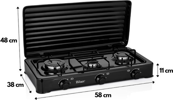 Gaskookplaat, 2 vlammen (3000 W 1750 W), roestvrij staal Gaskookplaat, 2 vlammen (3000 W 1750 W), roestvrij staal