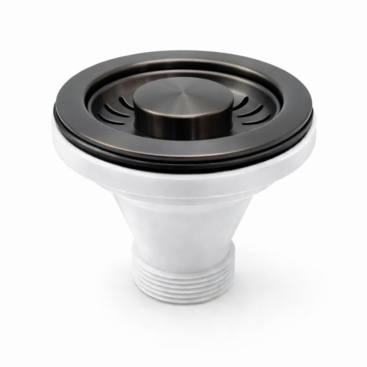Waterval Korfplugset 114 mm – Zonder Overloop – RVS 304 – G1½ – Geschikt voor 90 mm Spoelbak – Gunmetal Grey