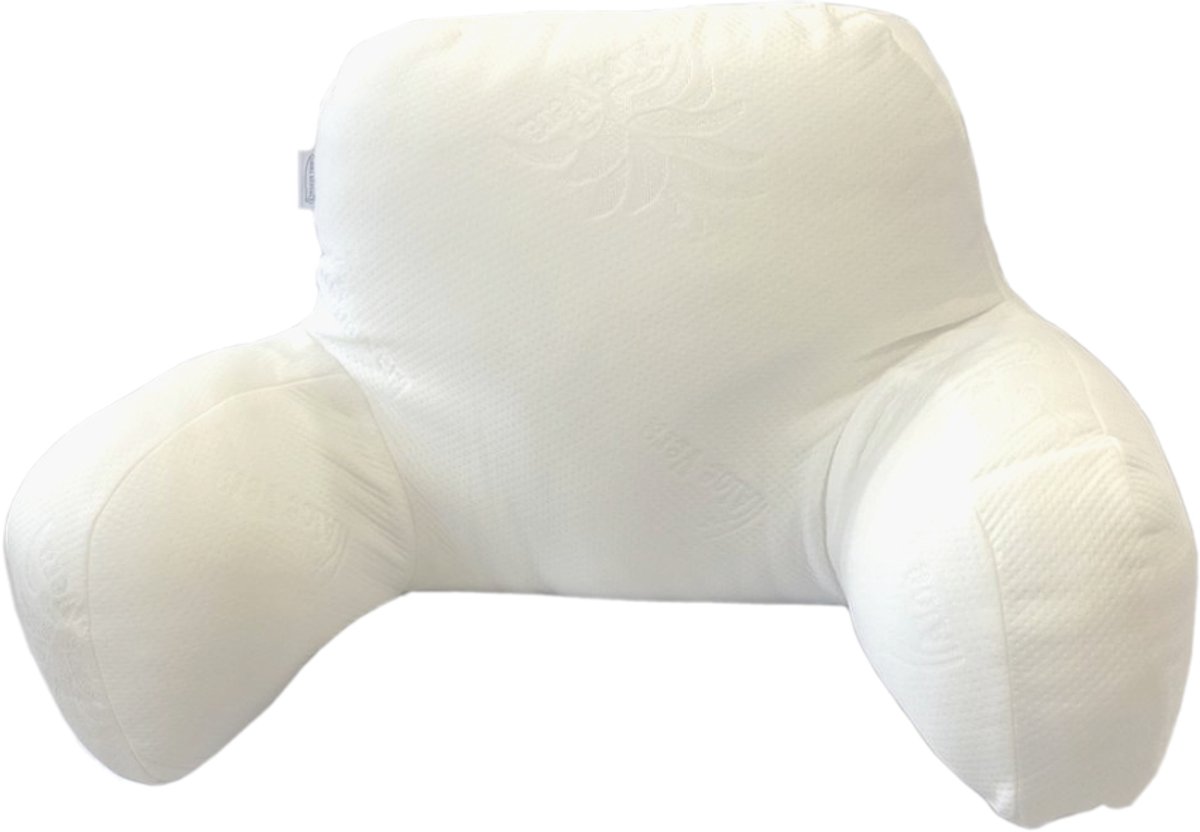Positioneringskussen voor Bed en Bank – Rugsteunkussen met Armleuningen – Orthopedisch Bedleeskussen – Comfortkussen voor Lezen, TV Kijken en Rusten