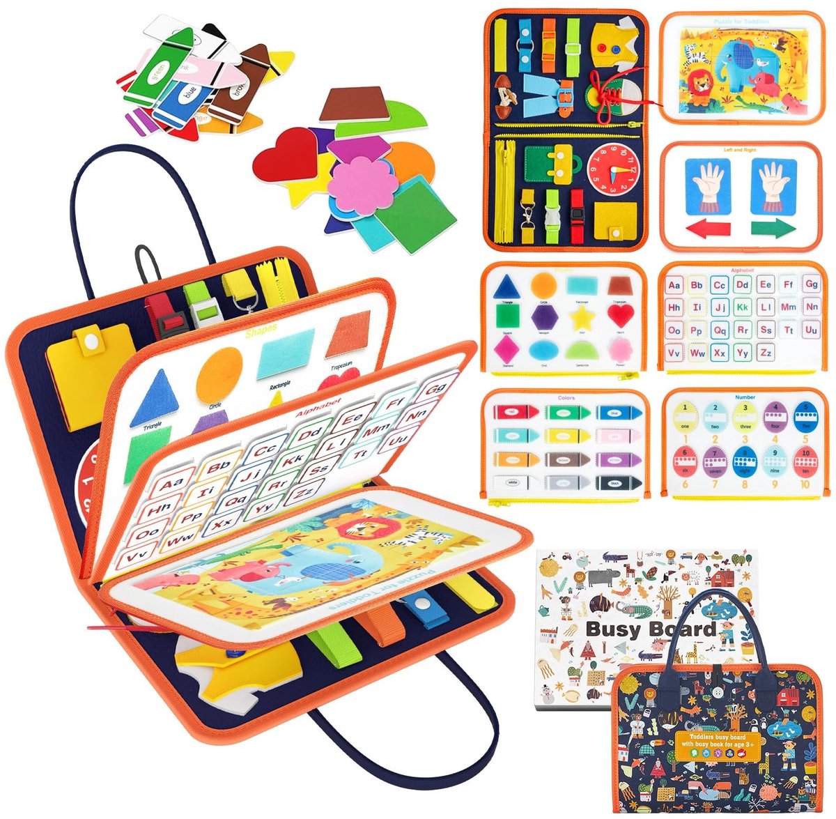 Vilt Draagbare Kinderkleding Leerbord Speelgoed, Early Education Education Boards, Sensory Toys, Montessori Children ' S Activity Board Leerspeelgoed, Educatief Speelgoed Geschikt Voor Jongens En Meisjes Van 3-4 Jaar