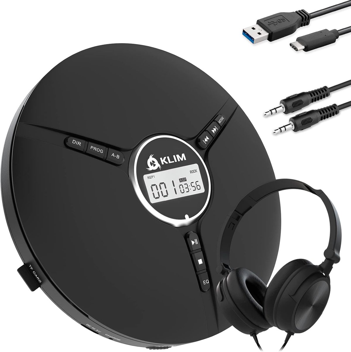 Draagbare CD Speler met Hoofdtelefoon - Compacte Mini Discman - MP3, CDR, CDRW Compatibel - Nieuwe Versie