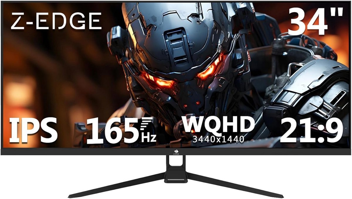 Ultrawide Gaming Monitor 34 inch, UWQHD (3440x1440), 165Hz IPS, FreeSync, 1ms Reactietijd, HDR, Verstelbare Kanteling