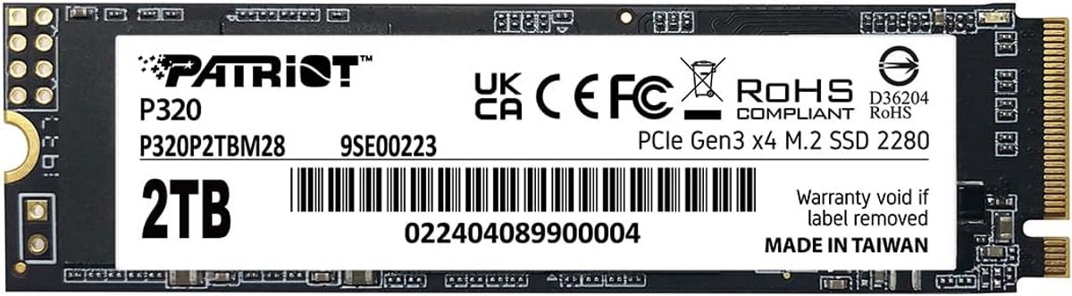 2TB NVMe PCIe Gen 3x4 M.2 2280 SSD - Solid State Drive