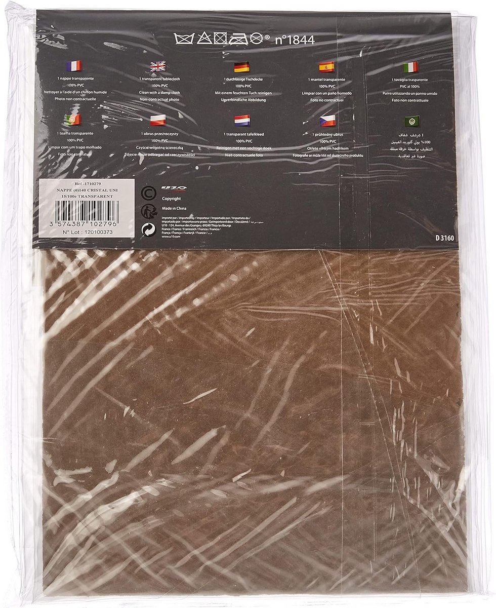 Transparant rond tafelkleed 140 cm - 15/100e, kristalheldere kwaliteit