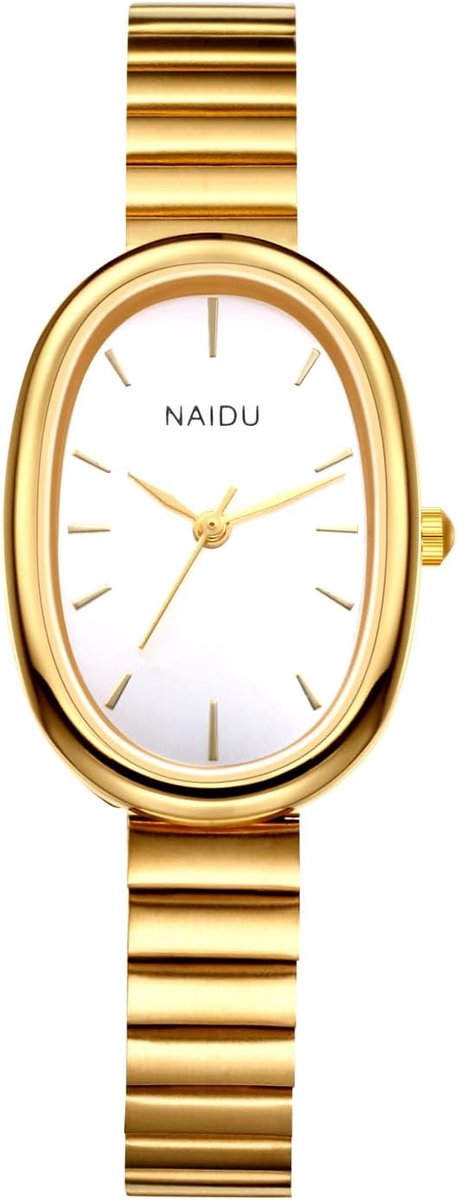 Ovale Quartz Horloge Voor Dames - Elegante Roestvrij Stalen Armband met Analoge Display