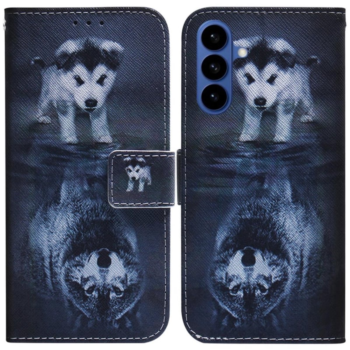 BoekCover Hoes Etui geschikt voor Samsung Galaxy S26 - Wolf - Welp