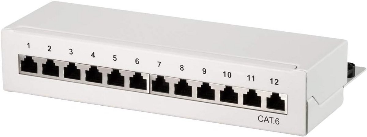 Professioneel Cat.6 Patchpaneel 12-poorts STP voor Tafel/Wand/Desktop - 250 MHz verdeelpaneel