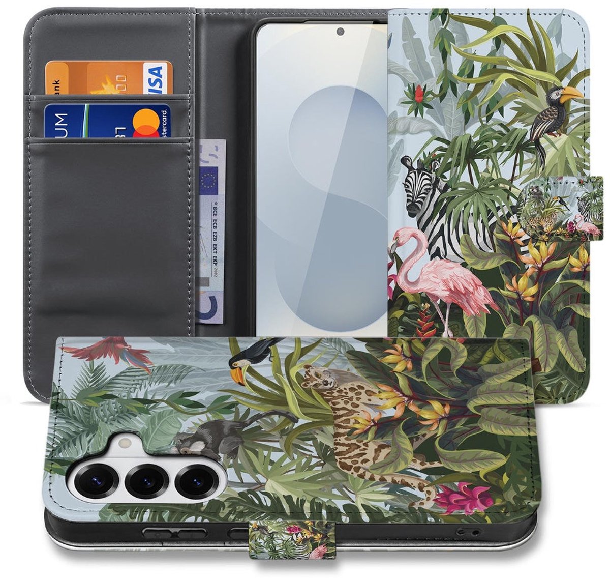 Samsung Galaxy S26 Plus Hoesje Met Pasjes Jungle Design