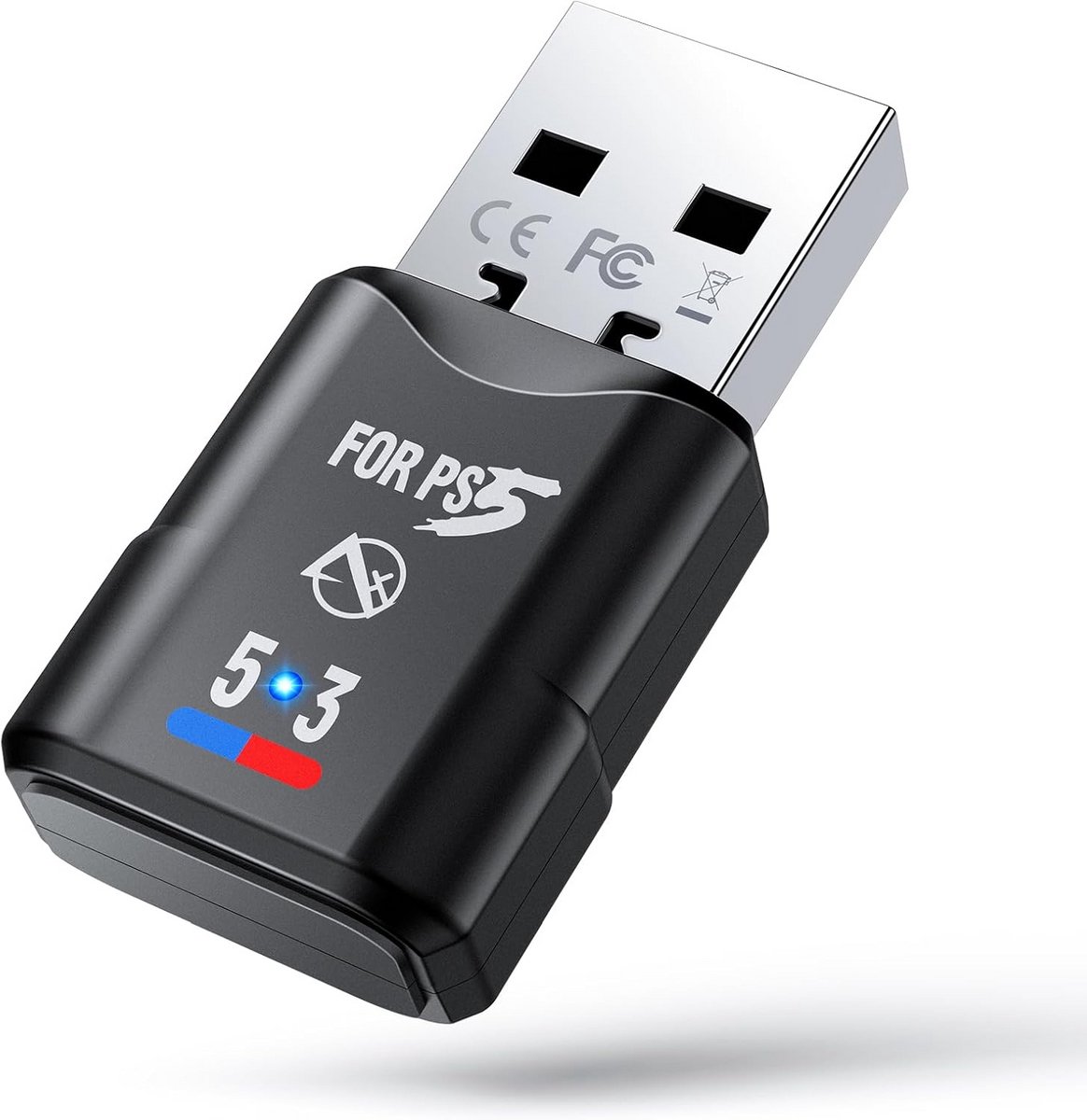 Bluetooth 5.3 Gaming USB Adapter voor PS5, PS4 en Switch - Draadloze Audio Dongle met Lage Latentie