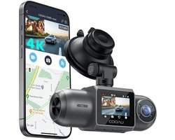 COOAU Dubbele dashcam - Autodashcam - Ultra 4K & Full HD - Camera voor en achter - WiFi & GPS - met app - G-sensor - Nachtzicht - Loopopname - G-sensor - Parkeerbewaking