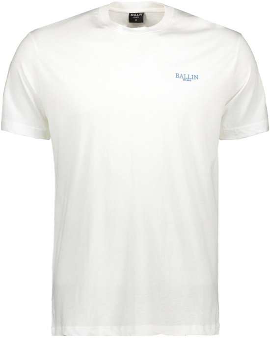 Wit Ballin T-shirt met lichtblauwe tekst 'BALLIN' en 'EST. 2014' op de borst.