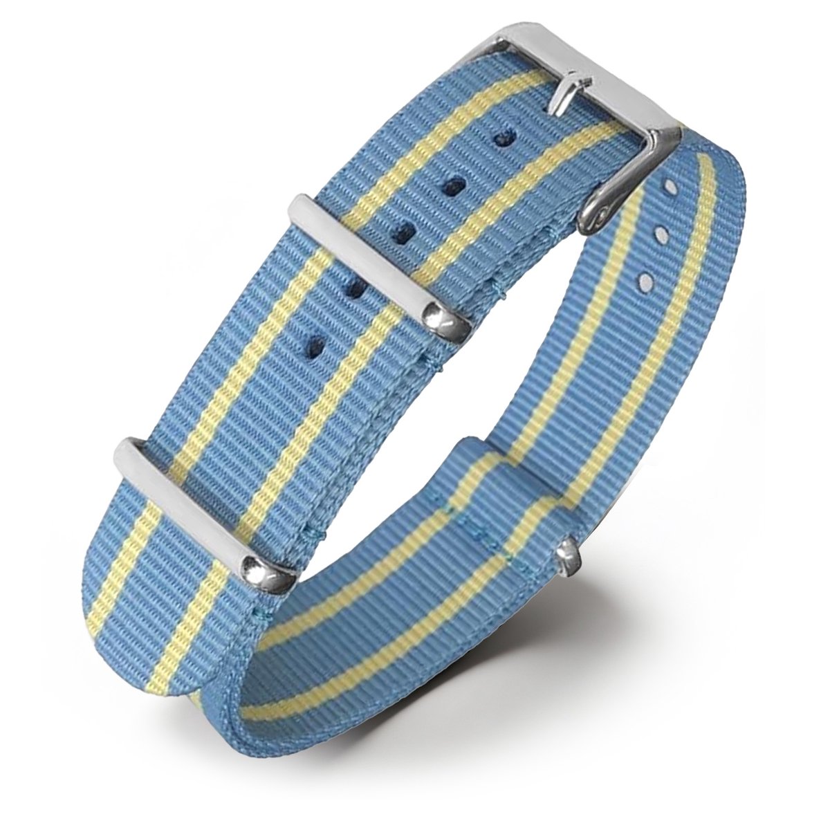 NATO Horlogeband G10 Military Nylon Strap - Hemelsblauw Creme 22mm
