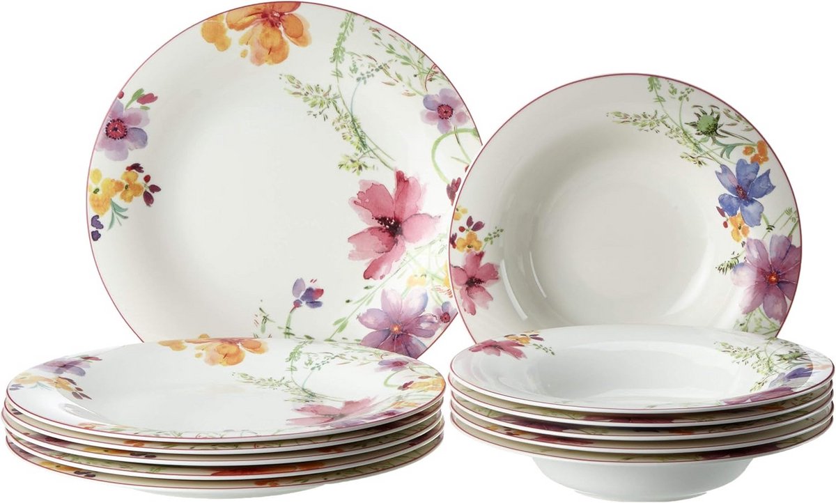 Tafelservies 12-delig met Romantisch Bloemmotief