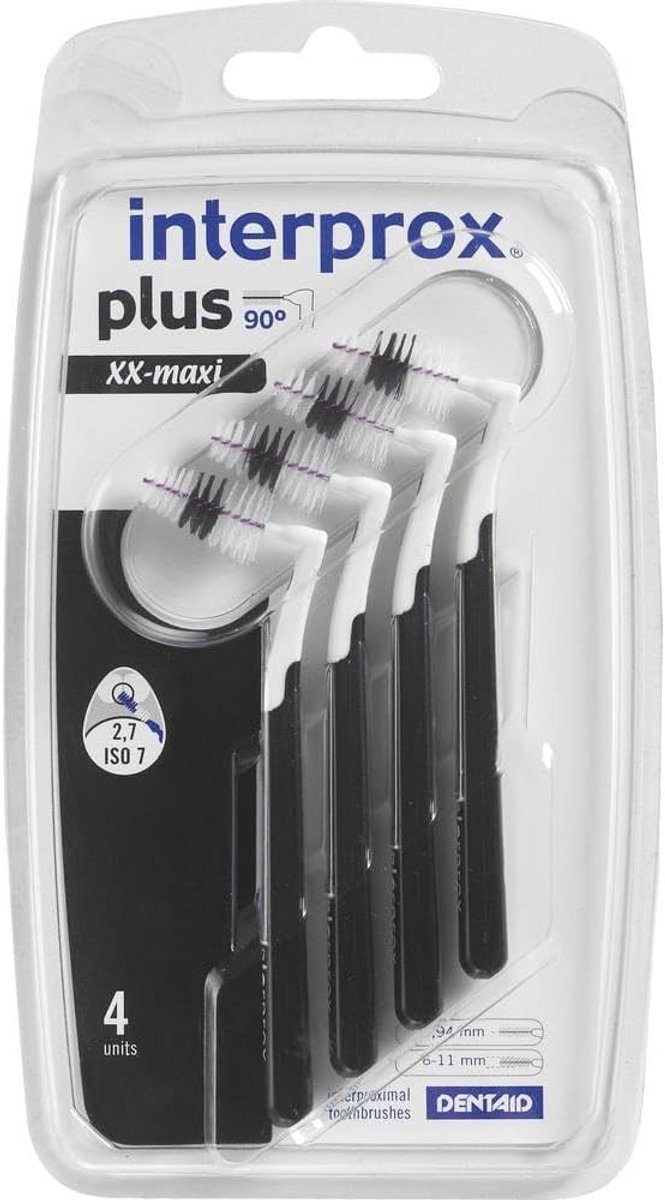 Interprox Plus Interproximale Spazzolini - Set van 4 Zwart