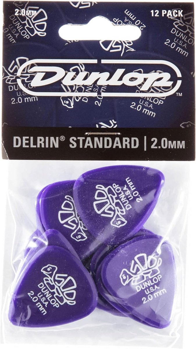 Plectrum set van 12 - 2,00mm Kunststof Hard