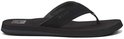Zwarte Reef slipper met een stoffen band en Reef logo op de zool.