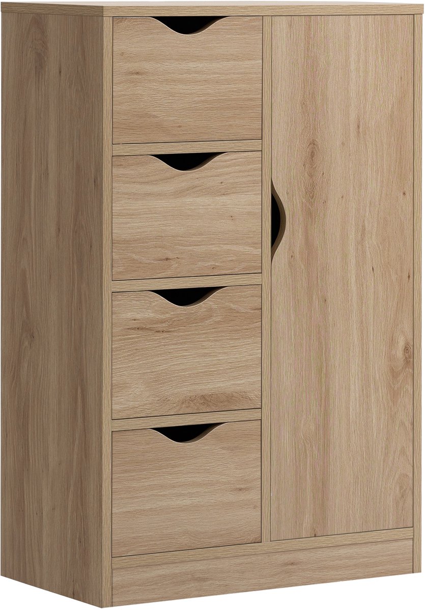 HOMCOM Badkamerkast - Spaanplaat - 54x29x83cm - Bruin