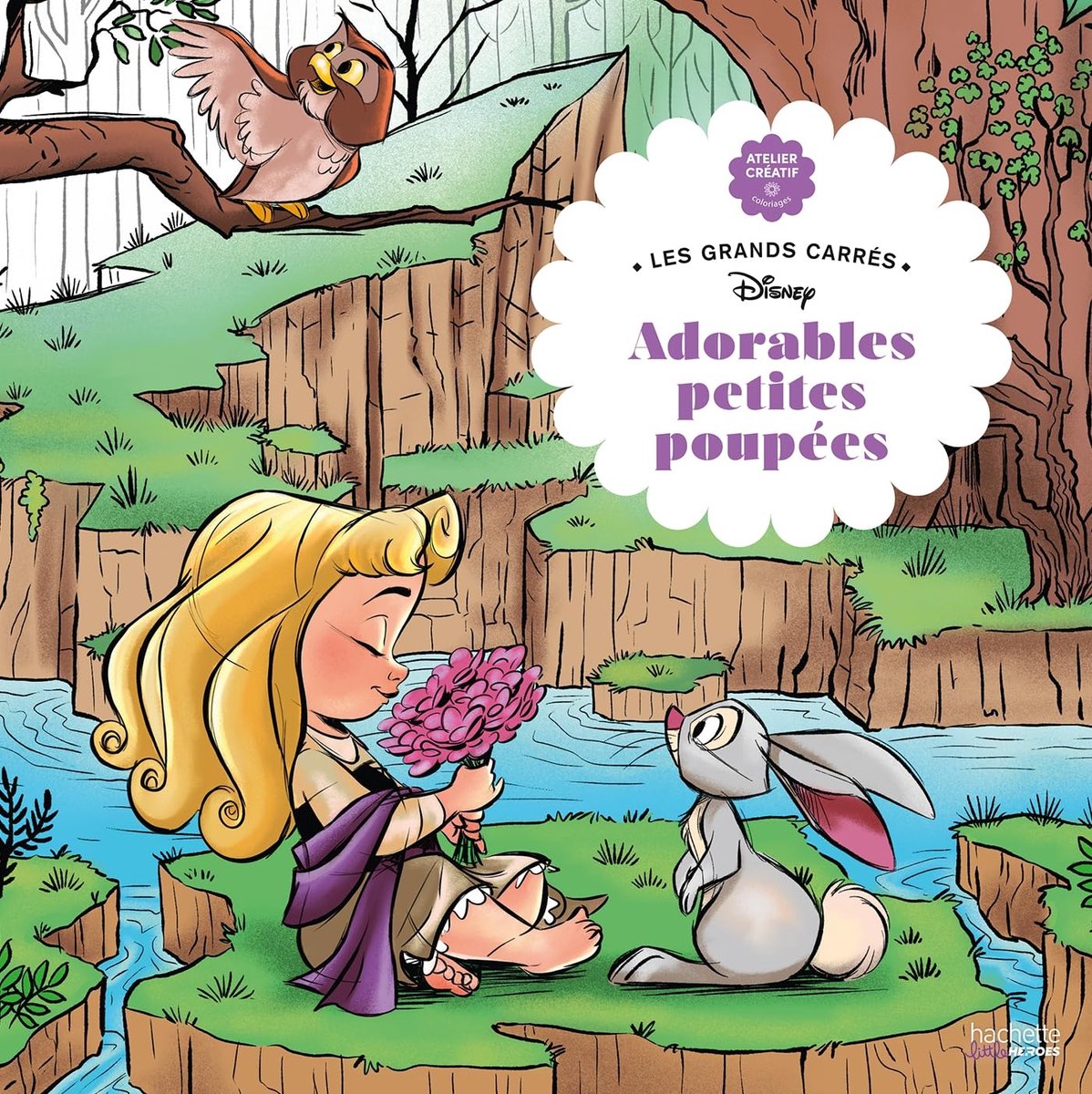 Les Grands Carrés - Disney Adorables Petites Poupées - hachette heroes - Kleurboek voor volwassenen en kinderen