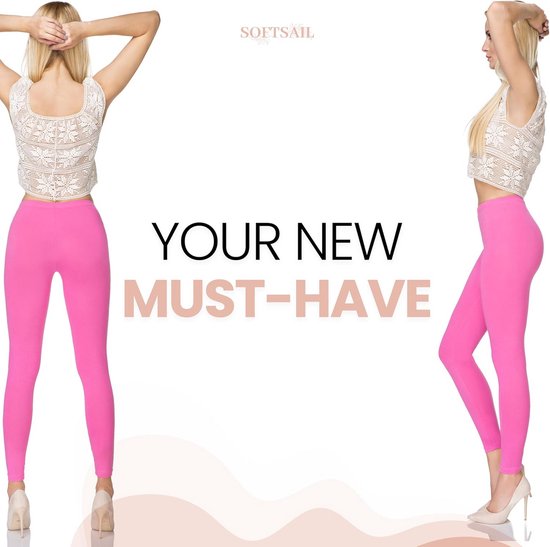 Dameslegging van katoen, halfhoge taille, elastische yogabroek voor sport en mode — afbeelding 5