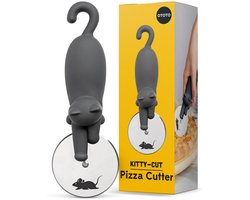 Kitty Cut Pizza Cutter Wheel - Stainless Steel Funny Kitchen Gadget and Gift for Women Cat Lovers