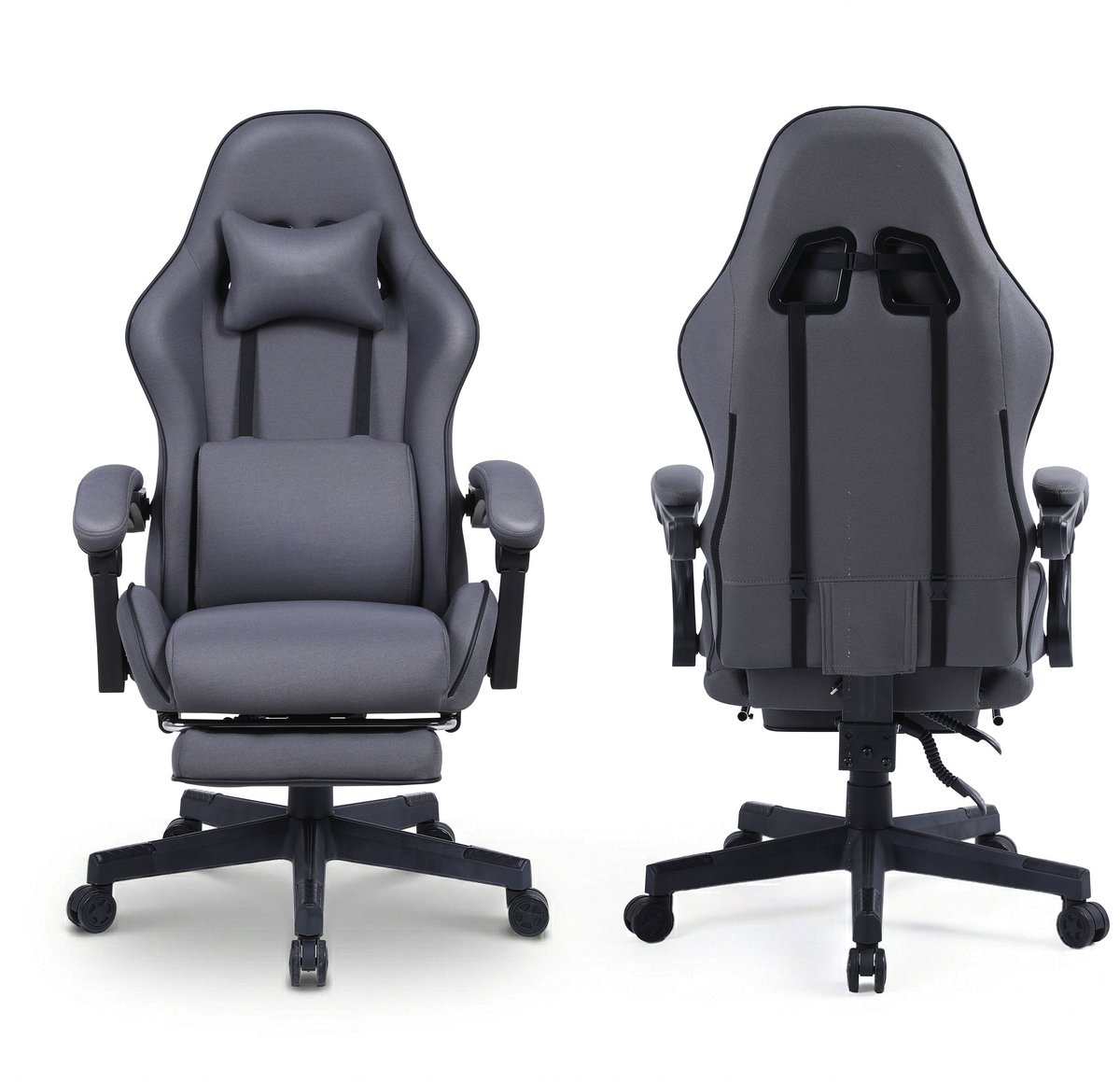 VDD - gamestoel met voetsteun - padded armsteunen - hoogte - afbeelding 2